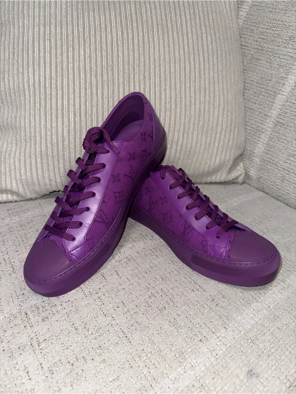 54-26 Preloved Louis Vuitton Purple Men’s Low-Top Casual Sneakers